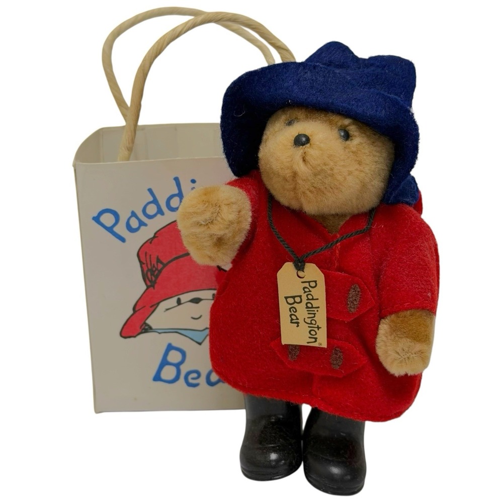 Vintage 1986 Paddington Bear Eden Toys Miniature Plush Toy in Bag Korea 5" NWT